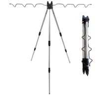 Fishing Pole Support Frame 3-folded Fishing Rod Rest Base Load-bearing Telescopic Fishing Rod Bracket Holder Tripod Stand Sea Accessories