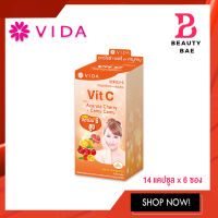 (กล่อง 6 ซอง) Vida Vit C Acerola Cherry &amp; Camu Camu วีด้า วิตซี อเซโรล่า เชอรี่ และ คามูคามู วิตามินซีสูง