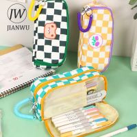 【living stationery】 ② กล่องดินสอความจุขนาดใหญ่มัลติฟังก์ชั่นผ้าใบนักเรียนกระเป๋าดินสอกล่องเครื่องเขียน