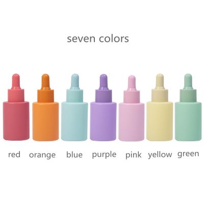 【YF】✴┋┋  30ml Dropper Bottle Massage Pipette Refillable Aromatherapy for Tubes Colorful Perfume Glass