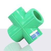 gogo high quality green color 4 way direct equal PPR pipe 20mm 25mm 32mm four way PPR water pipe connector Pipe Fittings Accessories