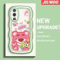 JIUMOO เคสสำหรับ VIVO Y76 5G Y76s Y74s 5G เคสหมีลายมาคารอนขอบคลื่นนุ่มกันกระแทกป้องกันรอยขีดข่วนเคสมือถือกล้องรูขุมขนที่ดีฝาครอบป้องกัน TPU ซิลิโคนแบบใส