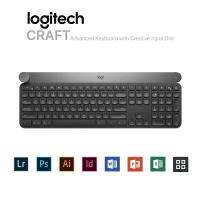 Logitech Craft Advanced Wireless Keyboard with Creative Input Dial and Backlit Keys, Dark grey and aluminum - คีย์บอร์ดไร้สาย ภาษาอังกฤษ US-Keyboard