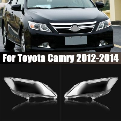 ฝาครอบไฟหน้ารถสำหรับ Toyota Camry 2012 2013ฝาครอบไฟหน้าแบบโป๊ะไฟแบบโปร่งใสอุปกรณ์เสริมรถยนต์กระจกเลนส์