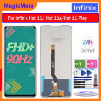 MagicMeta จอ LCD แบบดั้งเดิมสำหรับ Infinix หน้าจอแสดงผลแบบดิจิไทเซอร์เล่นจอแสดงผล LCD แบบสัมผัสหน้าจอได้ X6812B X6812/ร้อน11 X662แทนการประกอบสำหรับหน้าจอเล่น Infinix เล่นได้11 11S 11