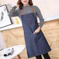 1pcs Practical Blue Denim Simple Aprons Uniform Unisex Jeans Aprons Mens Ladys Kitchen Cooking Gifts 71x65cm Aprons