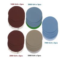 25PCS 1 /2/3/4/5 Inch Assorted Sandpaper Hook and Loop Sanding Disc 1000# /2000# /3000#/5000# 7000#Grits for Sanding Polishing Power Sanders