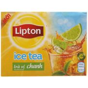 Trà Lipton Chanh ice tea hòa tan hộp 16 gói x 14gr
