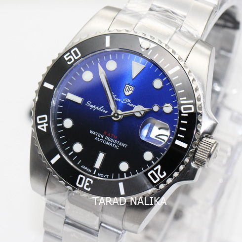 นาฬิกา-olym-pianus-automatic-submariner-sapphire-899832ag-423-gen-ii-ขอบเซรามิคดำ-หน้าทูโทนดำน้ำเงิน