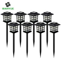 2/4/6/8pcs Led Solar Lawn Lamp Outdoor Pathway Lights Landscape Waterproof Yard Buried Decoration Night Lights Garden Floor Lamp