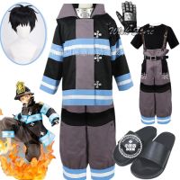 เครื่องแต่งกายคอสเพลย์อนิเมะ Fire Force Enen No Shouboutai Tamaki Kotatsu ชุดแจ็คเก็ตกางเกง Shinra Kusakabe Glvoes Unisex