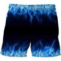 2023 year new style summer The green Fashion casual flame shorts 3D Print boy girls Shorts swim trend beach surfing flame shorts