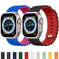 Silicone strap For Apple watch Ultra 49mm 8 7 45mm 41mm Double-button breathable wristband For iWatch 6 5 4 3 SE 44mm 42mm 40mm