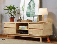 Indyfurniture bulky ตู้วางทีวีไม้ยางพารา รุ่น Mammos สีธรรมชาติ