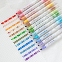 12 Colors Double Head Highlighter Pen Magic Color Markers For Drawing Discoloration Hand Note Pen For Drawing Stationery Store