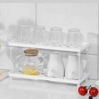 Bathroom Kitchen Storage Rack Metal Cupboard Storage Shelf Non-Skid Spice Rack Single Layer Kitchenware Organizer Saving Space