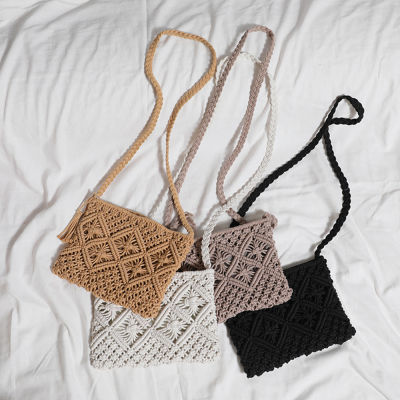 Summer Rope Woven Bag Purses Messenger Bags Women Shoulder Bag Hand-Woven Bag Crochet Bag