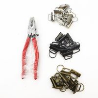 30pcs 32mm Key Fob Hardware with Split Rings Set Assorted Colors Tail Clips for Wristlet Clamp Lanyard Keychain DIY Tool