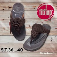 fitflop ลดสูงสุด50% ดอกไม้-ผ้า ไซส์ 36-40 รองเท้าแตะฟิฟฟอบ-ผู้หญิง รองเท้าผู้หญิง (ดำ น้ำตาล ขาว) ลดสูงสุด50%