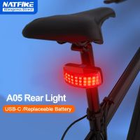 ▪❁✵ NATFIRE Bicycle Rear Light 17 Light Modes 4 Color Red Blue White Green Type C Rechargeable LED Taillight Back Light for Cylcling