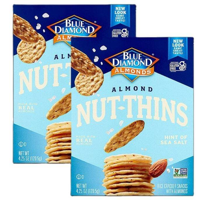 Blue Diamond Almonds Nut Thins SEA SALT Gluten Free Cracker Crisps บูล