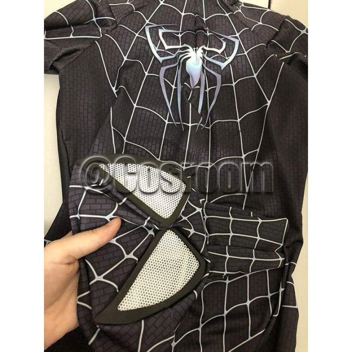 tobey-maguire-spiderman-costume-black-red-raimi-spider-man-cosplay-superhero-zentai-suit-halloween-costumes-for-adults-kids