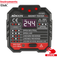 Instruments KKM5 จอแสดงผลดิจิตอลซ็อกเก็ตตรวจจับแบบพกพาวงจรแรงดันไฟฟ้าทดสอบปลั๊กผนังB Reaker Finder RCDทดสอบ