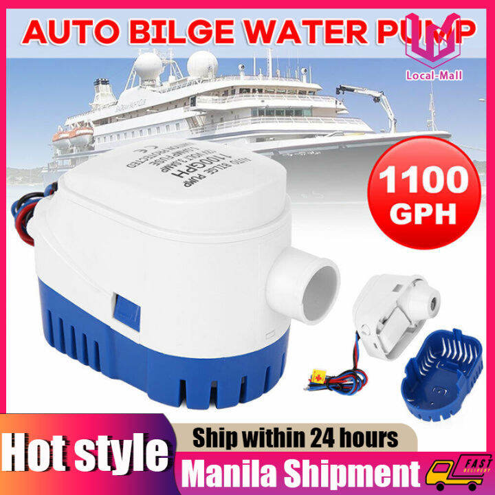 【Delivery 24 hours】COD 1100gph Automatic bilge pump 12V/24V Submersible ...