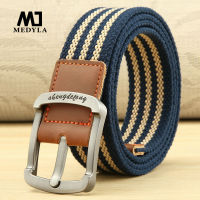 MEDYLA Canvas Belt Man Alloy Pin Buckle Stripe Casual Jeans Belt Women Student Youth Quality Outdoor Belts MD813