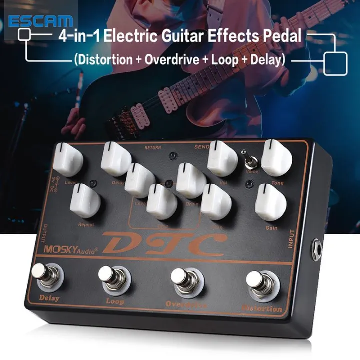 ESCAM MOSKYAUDIO DTC Effects Pedal 4 in 1/6 in 1 Multieffects Processor