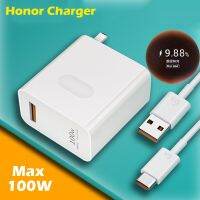 Honor ที่ชาร์จ SuperCharge สูงสุด100วัตต์,อะแดปเตอร์ EU /Us/ปล๊กไฟสหราชอาณาจักรสาย6A Type C สำหรับ Honor 60 50 Magic 3 Mate 40 30 Nova 9 8 Pro