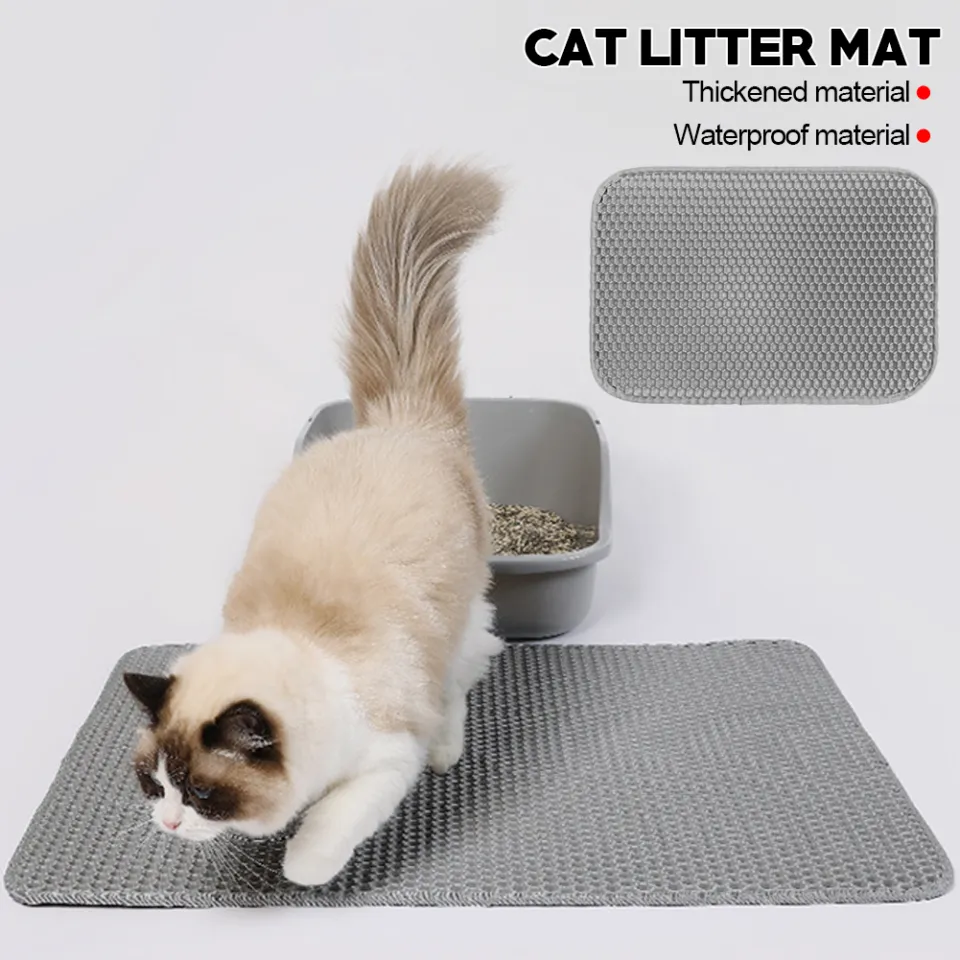 1pc PVC rectangular pet mat cat litter basin mat cat rub pad cat