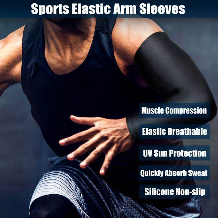 2pcs-pair-long-arm-sleeves-uv-protection-compression-sports-sleeve-cycling-hiking-golf-basketball-driving-fishing-elbow-cover-sleeves