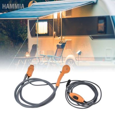 ℗✙ HAMMIA🟠🔘 ฝักบัวอาบน้ํา Dc12V แบบพกพา ยืดหยุ่นสูง ทนทาน พลาสติก ยาง ออกแบบตามสรีรศาสตร์ ติดตั้งง่าย สําหรับตั้งแคมป์ กลางแจ้ง