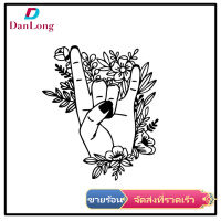 【DANLONG ?】Rock On Hand Car Auto Body Sticker Hand With Flowers Decals Car Styling Accessories For Truck Suv Off-road Vehicles