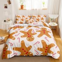 Cartoon Christmas Bedding Sets Gingerbread Man Duvet Cover Set Modern Fashion Home Textiles Floral Bed Linen For Dropshipping