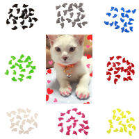 20Pcs พลาสติกที่มีสีสันปลอกเล็บแมว Paw ที่ป้องกันกรงเล็บพร้อมกาว