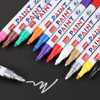 12 colors Waterproof Fluorescent Pen Highlighter Car Tyre Tire Tread CD Metal Permanent Paint Marker Graffti Oily Marker Pens