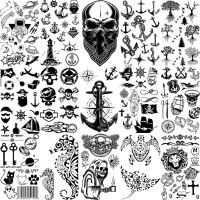 hot【DT】 Pirate Temporary Tattoos Adult Men Kids Boy Astronaut Ship Seahorse Fake Neck Arm Hand Small Tatoo