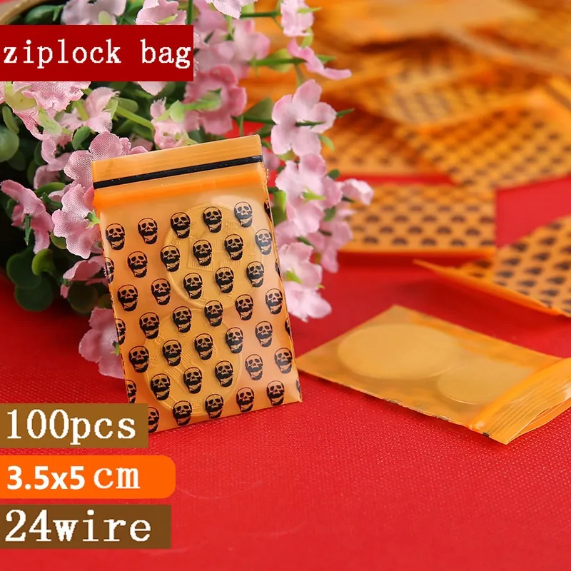 Mini Cute Cheaper Plastic Zipper Print Bags, Ziplock Packaging Pouches  Jewelry Candy Pill Pack 3.5x5cm Thick 0.24mm