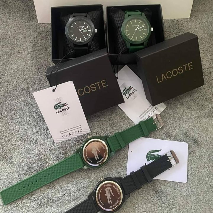 นาฬิกาสปอร์ต-lacoste-แท้-เครื่องญี่ปุ่น-สายซิลิโคน-มี-3-สีให้เลือก-สีขาว-สีดำ-สีเขียว