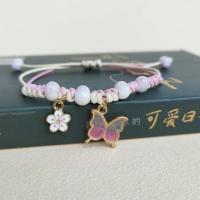 Fashion Handmade Butterfly Flower Bracelet Summer Adjustable Woven Friendship Bracelet