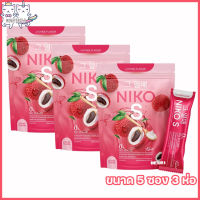 Niko S Fiber นิโกะ เอส ไฟเบอร์ นิโกะเอส ไฟเบอร์ ลิ้นจี่ [ขนาด 5 ซอง] [3 ห่อ]