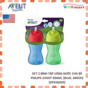 Set 2 bình tập uống nước cho bé Philips Avent 300ml Blue, Green