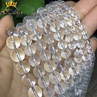 【LZ】 Clear Quartz Crystals Stone Beads Espaçador Redondo Natural Solto Fazer Jóias Pulseira DIY Colar 15   4mm 6mm 8mm 10mm 12mm