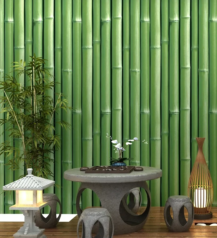 Serene Trees Chinoserie Green White Non Woven Wallpaper | AS Creation Clive  Bamboo