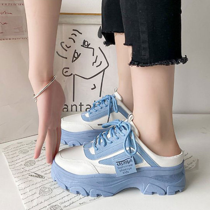 ส่งจากไทย-รองเท้าผ้าใบผู้หญิง-รองเท้าลำลองแฟชั่นเกาหลี-เพิ่มความสูง-3-สีให้เลือกรองเท้าผ้าใบเพิ่มความสูง