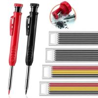 Carpentry Scriber Solid Carpenter Pencil Set with 6 Refill Built-in Sharpener Marking Scriber Construction Woodworking Tools