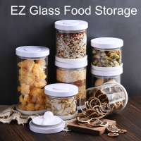 EZ Glass Vacuum Milk Powder Food Pasta  Storage Container กระป๋องแก้วใส่นมผงหรือใส่อาหารแบบสุญญากาศ แก้ว ผงกาแฟ นมผง กระป๋อง ที่เก็บ ป้องกันแสง แจกจ่าย เครื่องจ่าย กล่อง ลูกอม เม็ดยา ยา Portable Travel Can Coffee Powder Dry Foods Keep Medicine Pasta