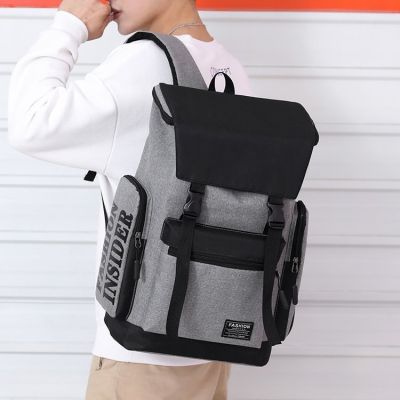 [COD] Wholesale mens backpack simple large-capacity travel leisure college student schoolbag